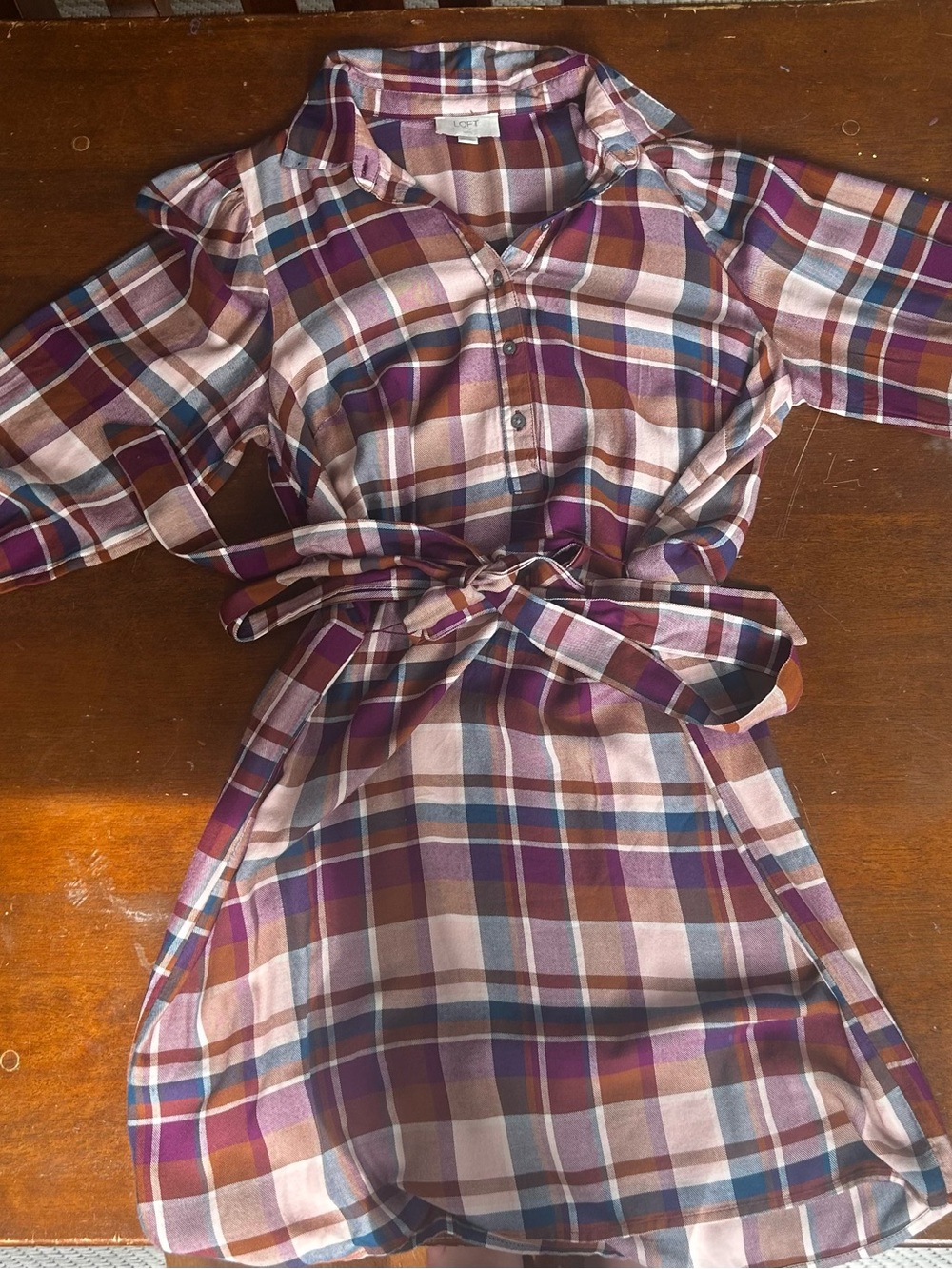 LOFT Kids Plaid Skirt in Purple, Pink, Copper